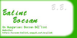 balint bocsan business card